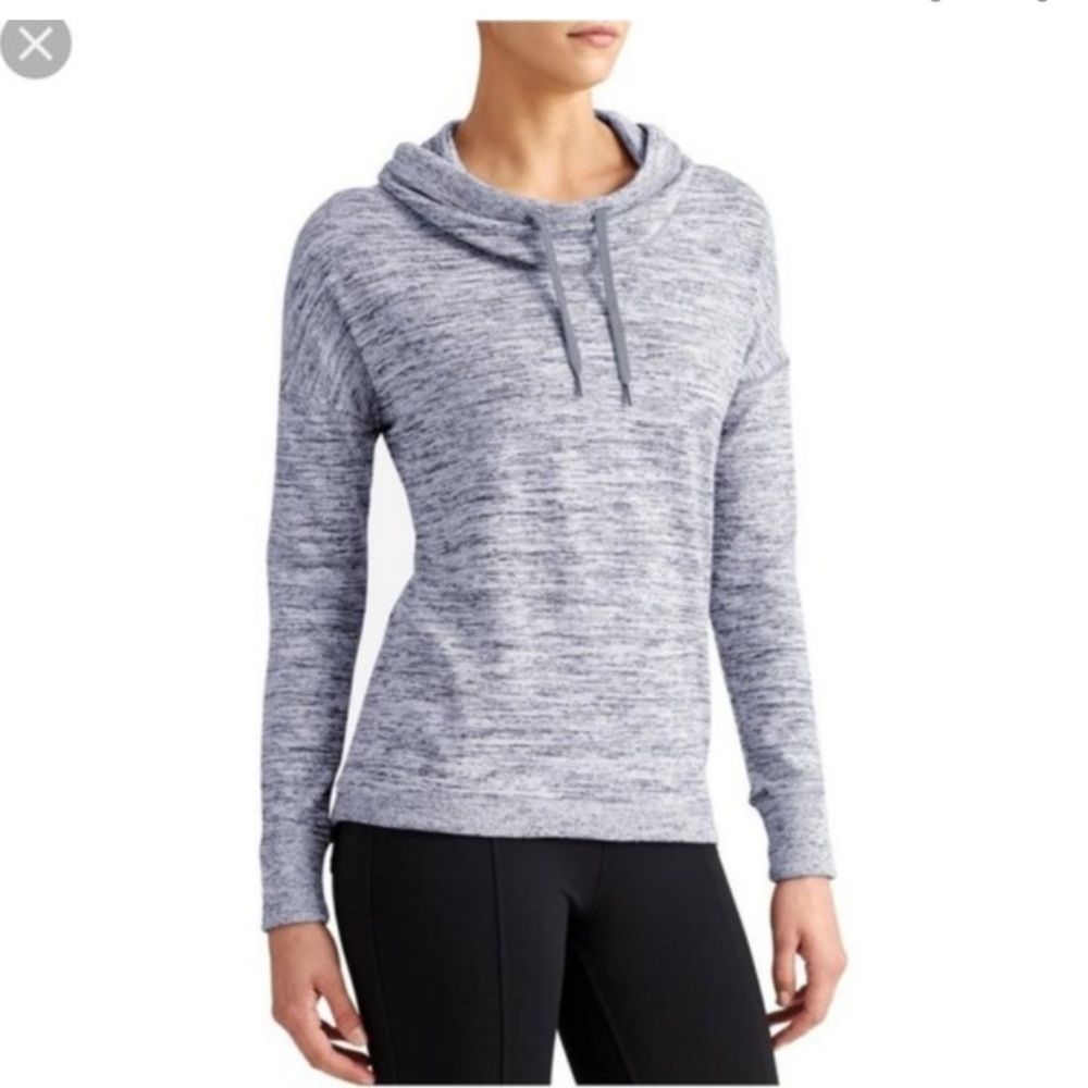 *Athleta Blissful Cowl Neck Heather Gray Modal Blend Medium Hoodie A230